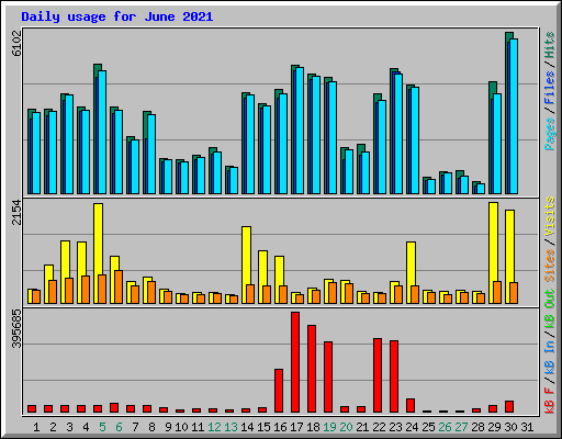 Daily usage for June 2021