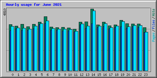 Hourly usage for June 2021